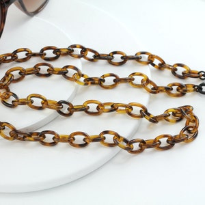 Tortoise Shell Eyeglass Chain Tortoise shell Eyewear Chain, Tortoise Shell Eyeglasses Accessories Tortoise shell Eyeglass Necklace image 5