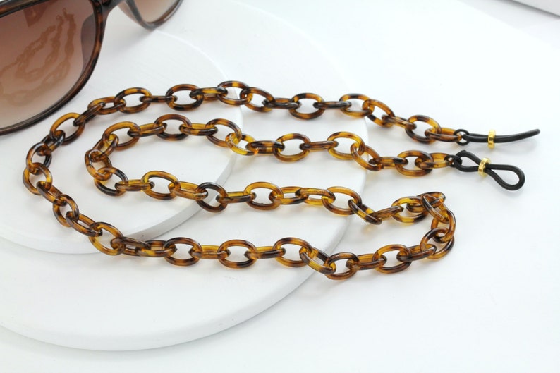 Tortoise Shell Eyeglass Chain Tortoise shell Eyewear Chain, Tortoise Shell Eyeglasses Accessories Tortoise shell Eyeglass Necklace image 5