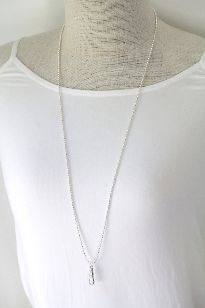 ID Badge Lanyard Silver ID Badge Lanyard Lanyard ID Holder Etsy