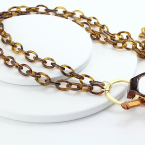 Lanyard-Tortoise Shell Eyeglass Chain-Tortoise Eyewear-Glasses Chain-Eyeglass Chains-Eyeglass Loop-Loop Eyeglass Necklace-Eyeglass Lanyard image 1