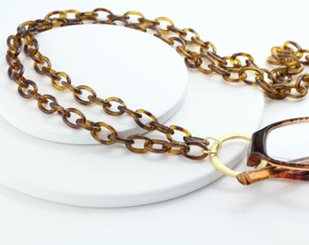 Lanyard-Tortoise Shell Eyeglass Chain-Tortoise Eyewear-Glasses Chain-Eyeglass Chains-Eyeglass Loop-Loop Eyeglass Necklace-Eyeglass Lanyard