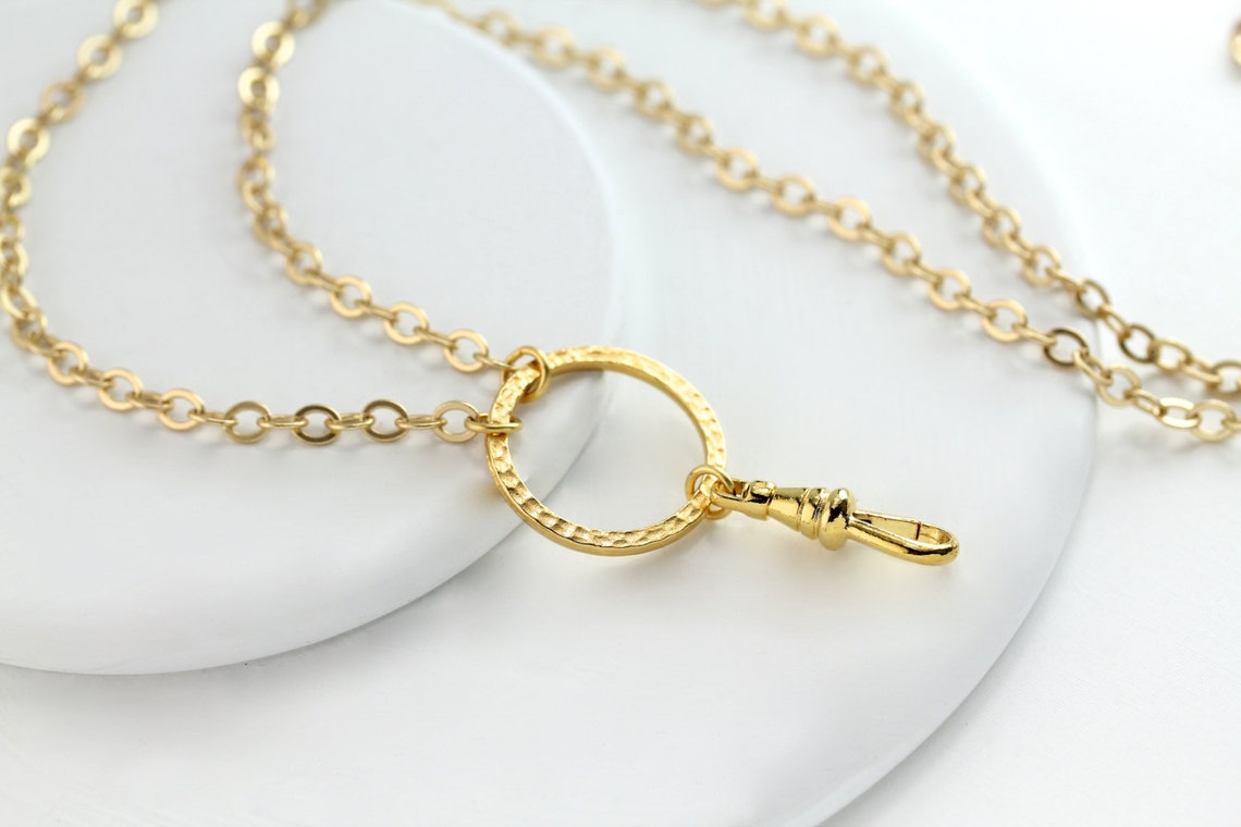 Gold Chain ID Badge Lanyard Lanyard Gold ID Lanyard Gold Etsy