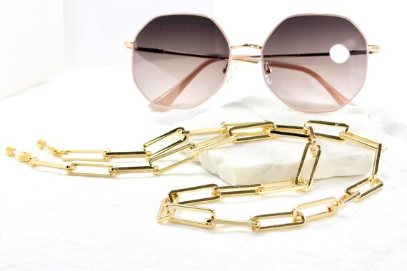 Gold chain eyeglass holder sale