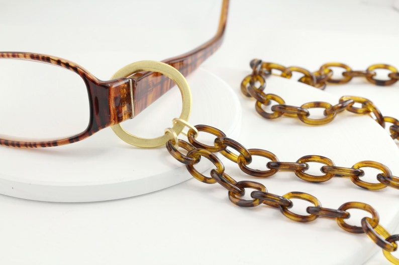 Lanyard-Tortoise Shell Eyeglass Chain-Tortoise Eyewear-Glasses Chain-Eyeglass Chains-Eyeglass Loop-Loop Eyeglass Necklace-Eyeglass Lanyard image 2