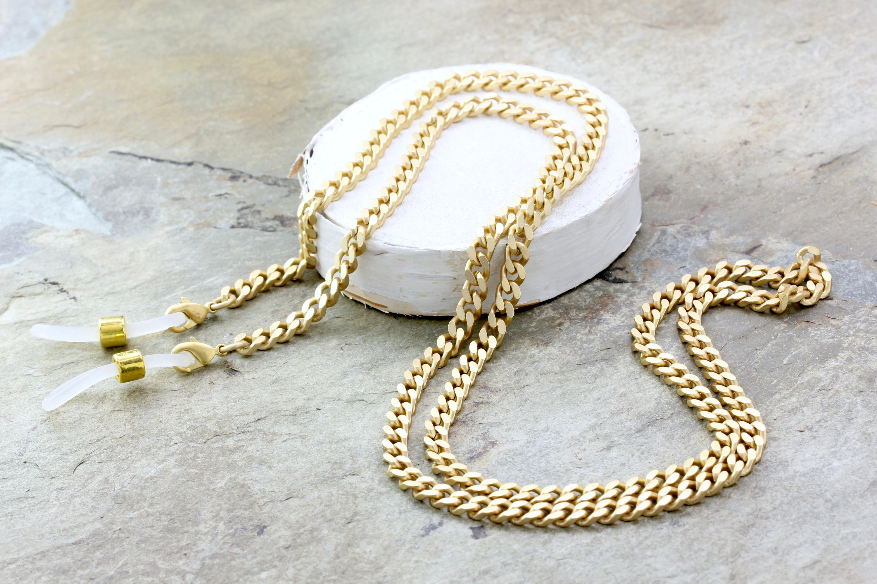 Envogue Matte Gold Eyeglass Chain Maetri Chunky Gold Etsy