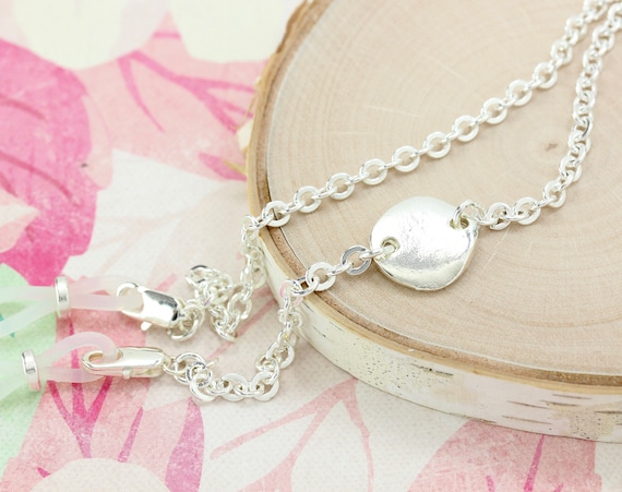 Fine Silver Eyeglass Chain: Greek Disc Sunglasses Holder