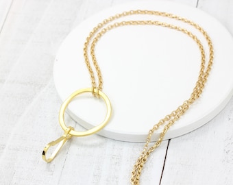 Minimalist Gold ID Badge Lanyard: Women's Office Accessories
