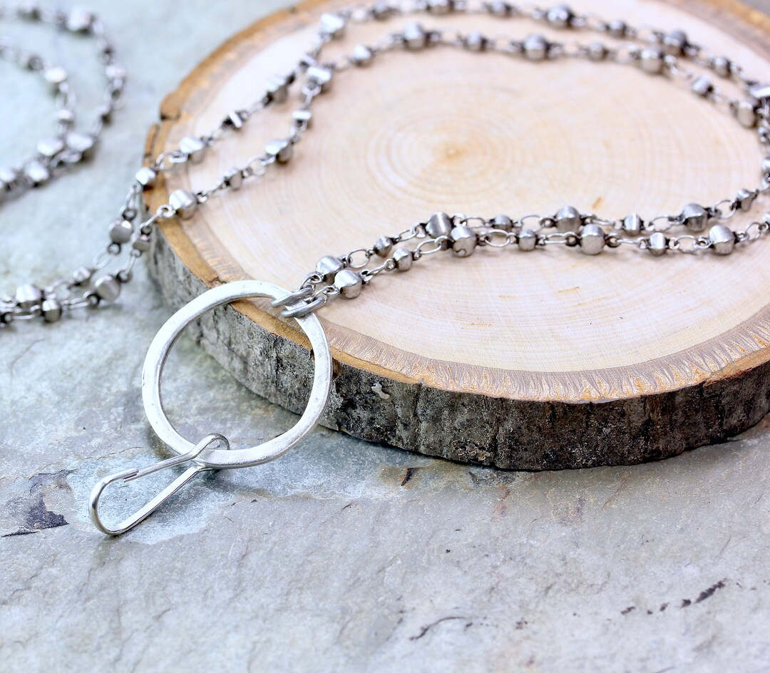 Antique Silver ID Badge Lanyard for Women, Upscale Silver ID Badge ...