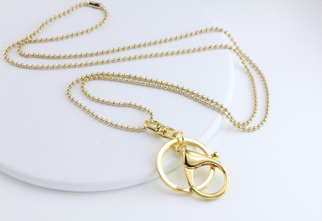 Gold ID Badge Key Lanyard, Gold Key Lanyard, ID Badge Lanyard, Key