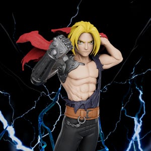 Figura Edward Elric do Full Metal Alchemist | Estátua STL de Anime | Modelo de Impressão 3D Colecionável do Alchemy Hero | Download Digital do Arquivo STL