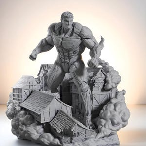 Angriff auf Titan Gepanzerte Titan-Abbildung | Anime STL Statue | Krieger Shifter Sammler 3D Gedruckt Modell | Digitaler Download STL-Datei