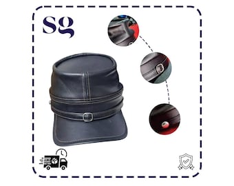Handmade Leather Kepi Hat: Civil War Military Reenactment Replica