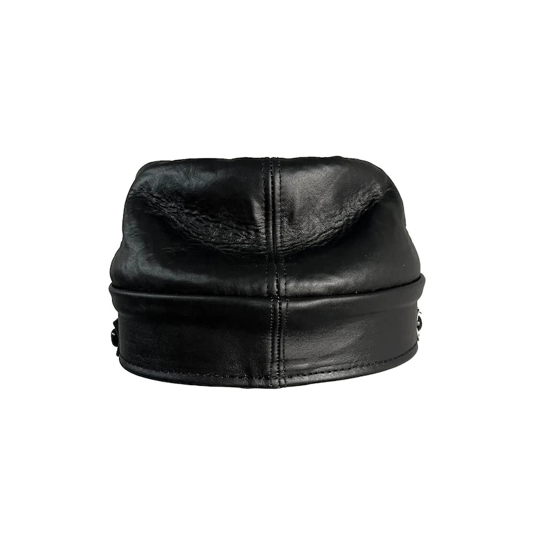 Handmade Leather Civil War Kepi Hat – Authentic Vintage Military Officer Cap | Historical Reenactment Gift image 3