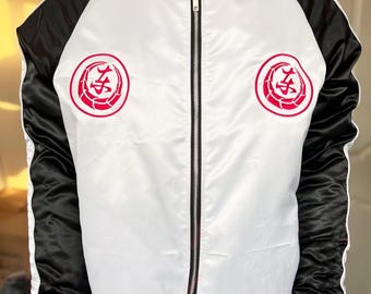 Handmade Dragon Embroidered Satin Bomber Jacket | Sukajan Streetwear