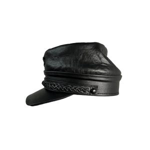 Handmade Leather Civil War Kepi Hat – Authentic Vintage Military Officer Cap | Historical Reenactment Gift image 5