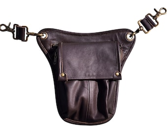 Vintage Coach Waist Pack 0516 Black Leather Size XS-S Made in USA