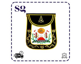 Masonic traditional past master apron bullion hand embroidered