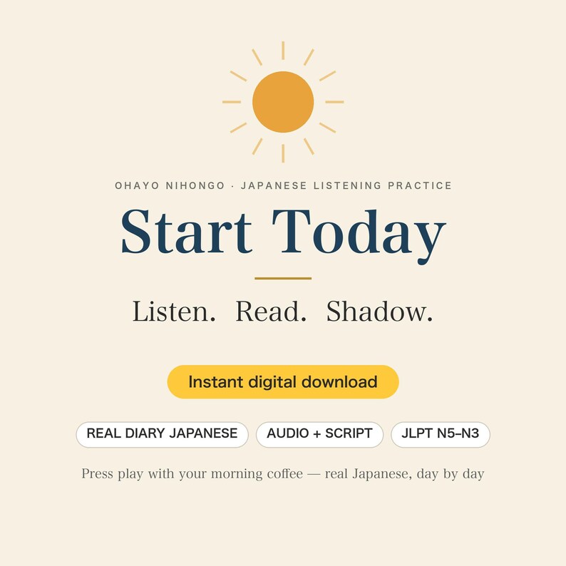 Japanese Listening Practice PDF + Audio | Real Diary, JLPT N5 N4 N3 Shadowing | Hiragana Script | [Vol.2 / 10 Days] image 7