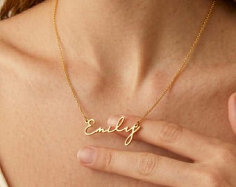Gepersonaliseerde naamketting Aangepaste gouden naamketting Minimalistische 18K vergulde ketting Aangepaste sieraden Cadeau voor haar Moederdagcadeau