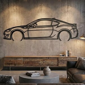 BRZ auto metalen wanddecoratie, wanddecoratie voor autoliefhebbers in de garage, cadeau-idee voor autofans, hoogwaardig lasergesneden autologo