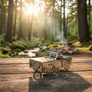 Metall Auto Modell Kit - 3D Classic Off-Road Puzzle - 4x4 Steel Art - Flat Pack Schreibtisch Dekor - Einzigartiges Geschenk für Männer und Auto-Enthusiasten