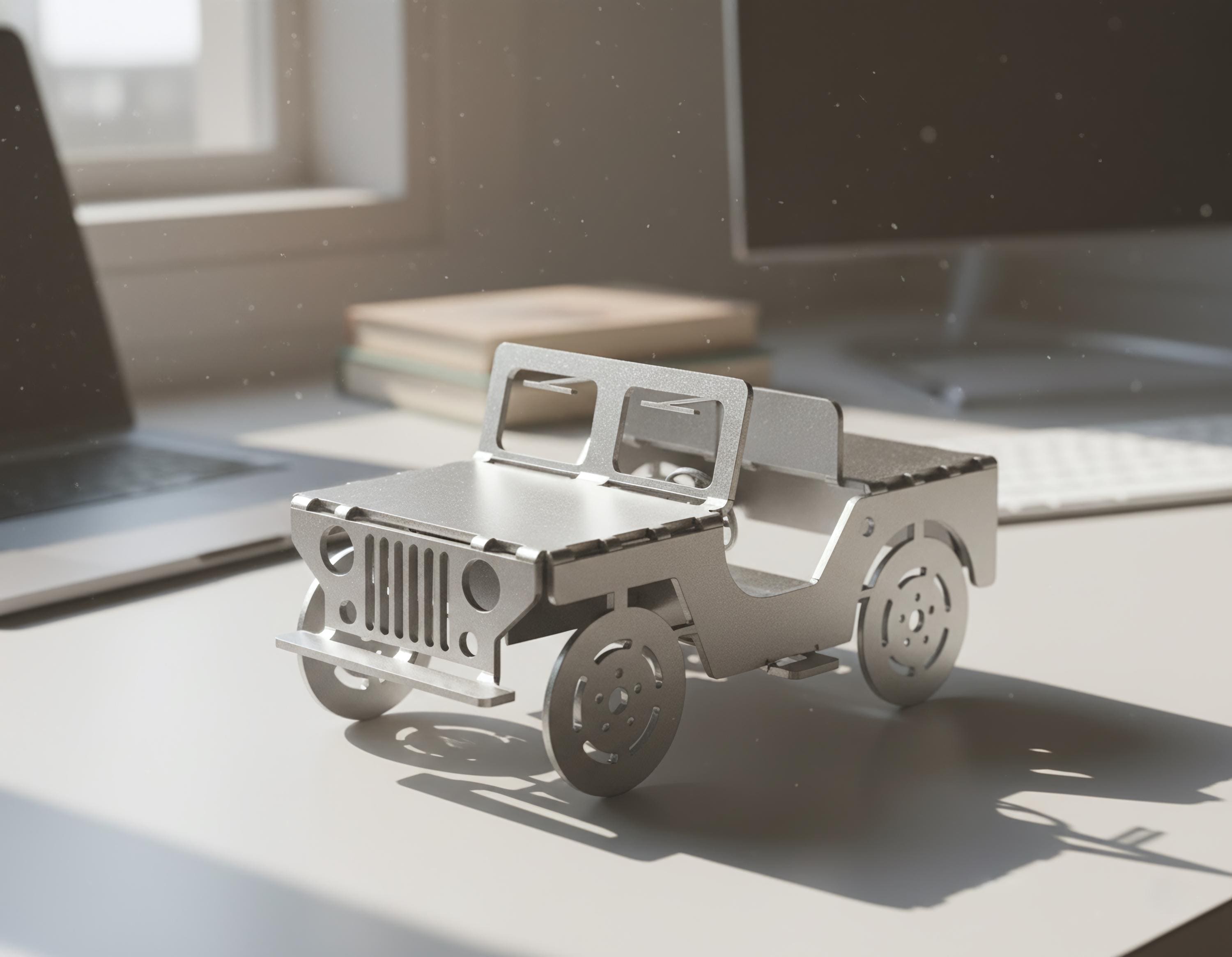3D Off-road Vehicle Metal Model Kit, Steel Desktop Decor, DIY