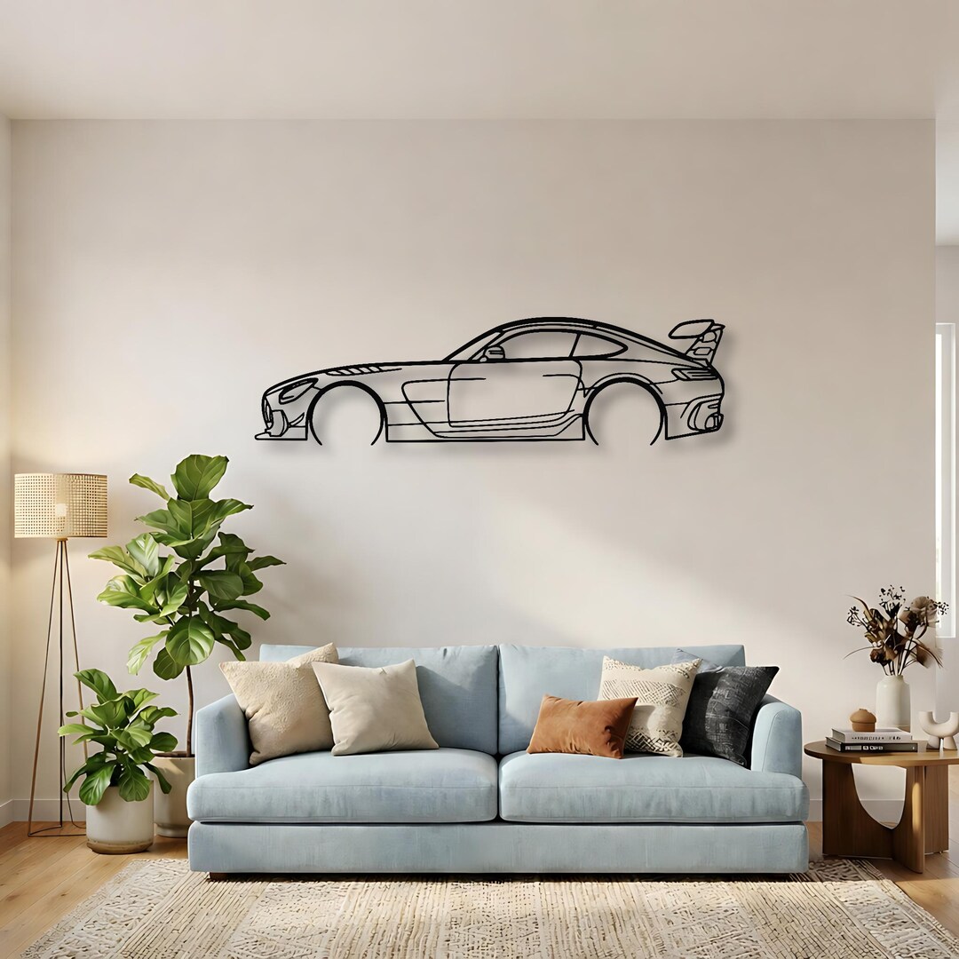 AMG GT Black Series Detailed Car Metal Wall Art, Auto Enthusiast Wall ...