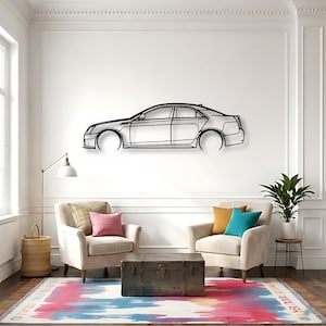 CTSV gedetailleerde auto metalen muurkunst, autoliefhebber muurkunst voor garage decor, autoventilator cadeau-idee, lasergesneden autobord van hoge kwaliteit