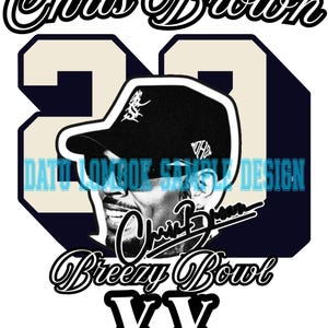 Chris Brown Breezy Bowl XX PNG: T-Shirt Design (Digital Download)