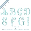 Scalloped Monogram Embroidery Font, Beaded Alphabet with Pearl Dots, Vintage Fancy Script Embroidery Design, + BX , 6 Sizes product logo