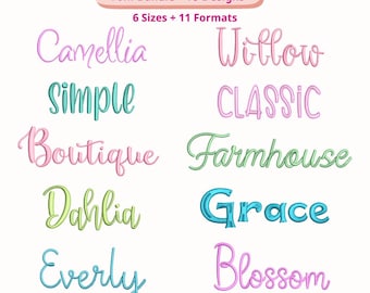 Funny Handwritten Embroidery Font Bundle 10 Designs, Playful Script Baby Alphabet, Kindergarten School Blanket Letter, Mom's Gift Pillow