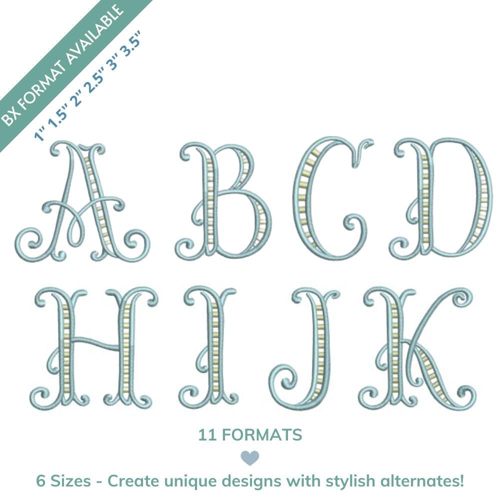 Fishtail Embroidery Font BX 6 Sizes 11 Formats Machine Embroidery ...