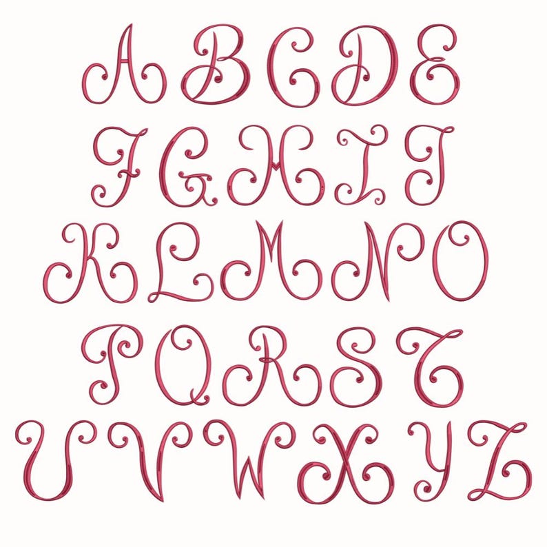 Fonte de monograma em estilo script entrelaçado, alfabeto elegante com curvas sinuosas, casamento romântico, letras cursivas femininas graciosas + BX imagem 2
