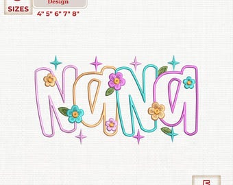 Nana embroidery design, Mothers Day Machine Embroidery Design, 5 sizes