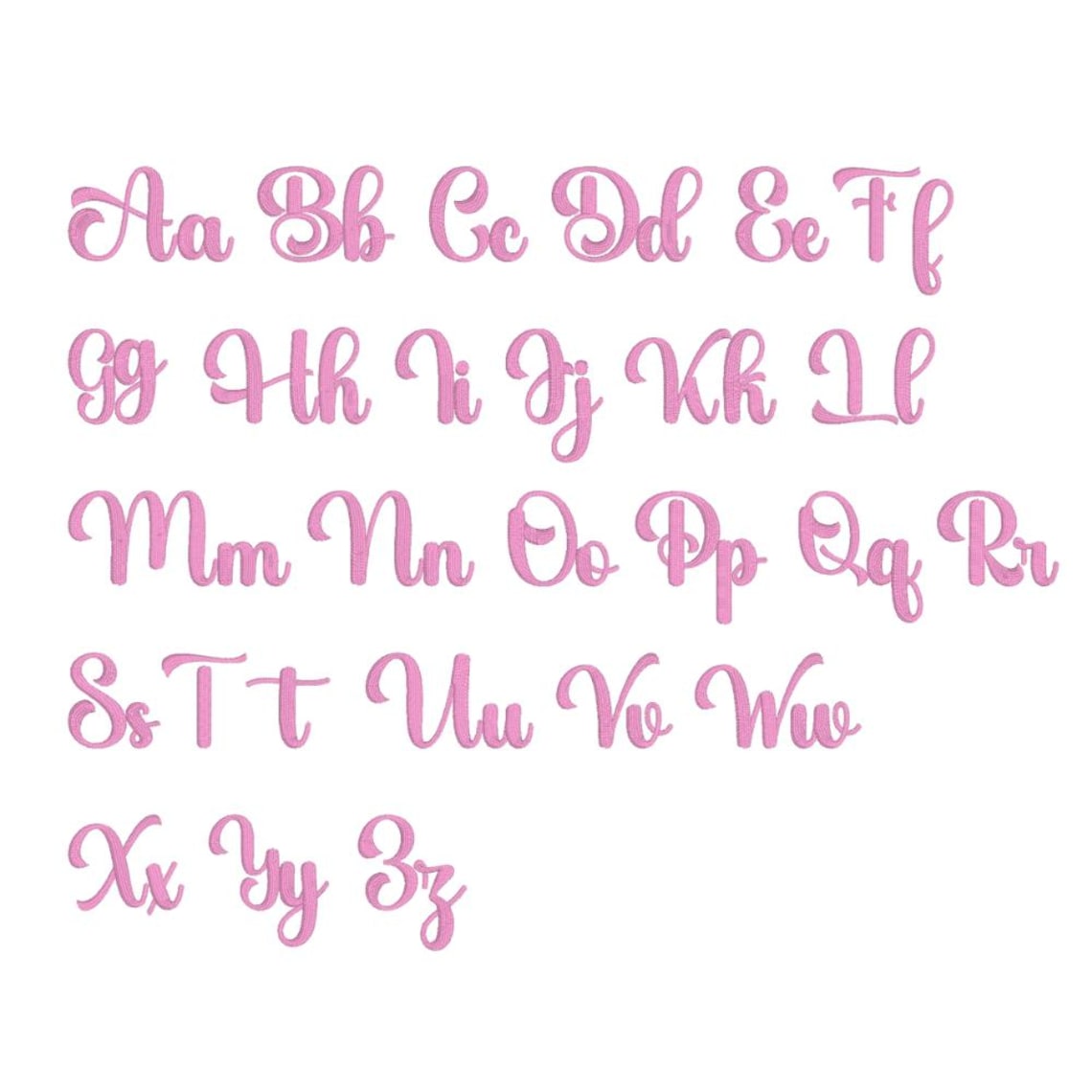 Cursive Machine Embroidery Font, Monogram Script Alphabet, Satin Stitch ...
