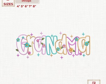 Grandma embroidery design, Mothers Day Machine Embroidery Design, 5 sizes