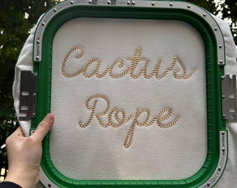 Cowboy rope stitch FONT, handwritten alphabet, monogram letters, machine embroidery designs, assorted 5 sizes, 11 Formats, Rodeo script font