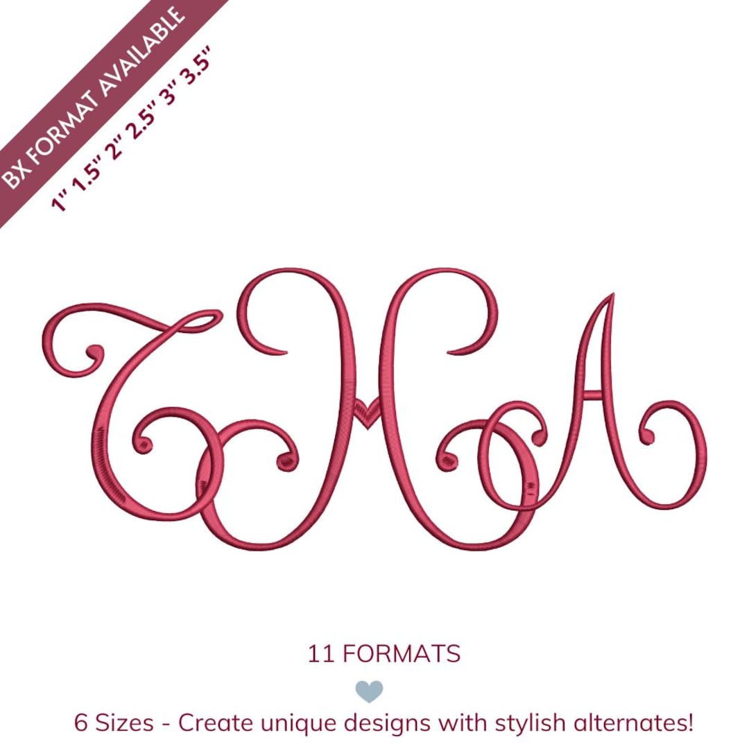 Interlocking Script Monogram Font, Elegant Curly Swash Alphabet ...