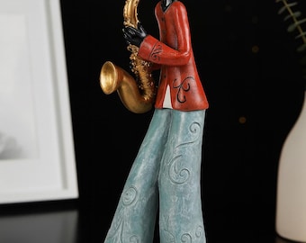 Resin Jazz Band Figurines: Colorful Music Statues for Home Decor
