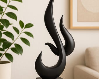 Abstract Flame Sculpture: Modern Resin Tabletop Accent - Home Decor