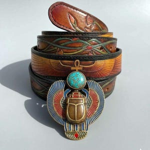 Gemstone Leather Belt - Etsy display picture 1