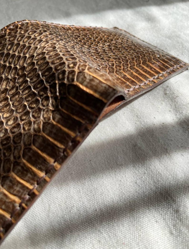 Exotic leather wallet handmade from python leather