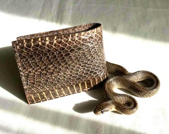 Python Schlangenleder Geldbörse - Handgemachtes echtes schlankes Design, Unisex Geschenk