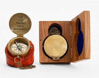 Brújula de latón personalizada con grabado / Regalo de amor personalizado, recuerdo de aniversario