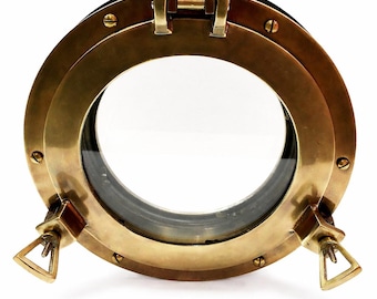 Massives Messing Bullauge Fenster, Vintage Schiff Spiegelrahmen, Küstendekor Geschenk für sie