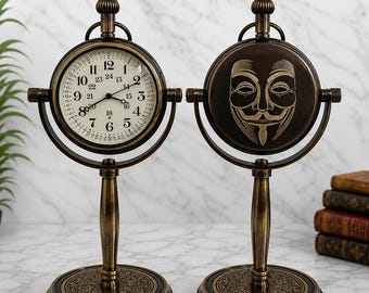 Personalized Anniversary Desk Clock, Engraved Brass Tally Marks Keepsake