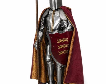 Armadura de acero de cruzado, réplica de casco de caballero medieval, para exhibición en LARP.