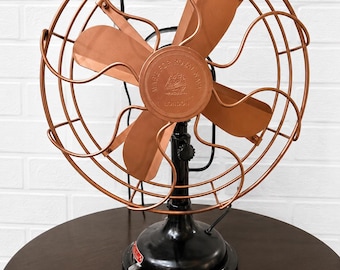 Vintage Royal Navy Desk Fan | Copper Metal Table Fan, Nautical Industrial Decor,