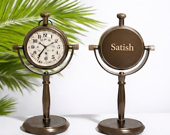 Personalisierte Schreibtischuhr zum 19. Jahrestag mit Gravur Tally Marks Benutzerdefinierte Hochzeitstag Andenken, Liebesgeschenk für Mann und Frau
