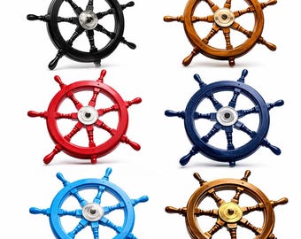 Decoración de pared personalizada de timón de barco de madera, timón náutico personalizado, timón de capitán grabado, arte marítimo